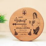 wooden round engraving table
